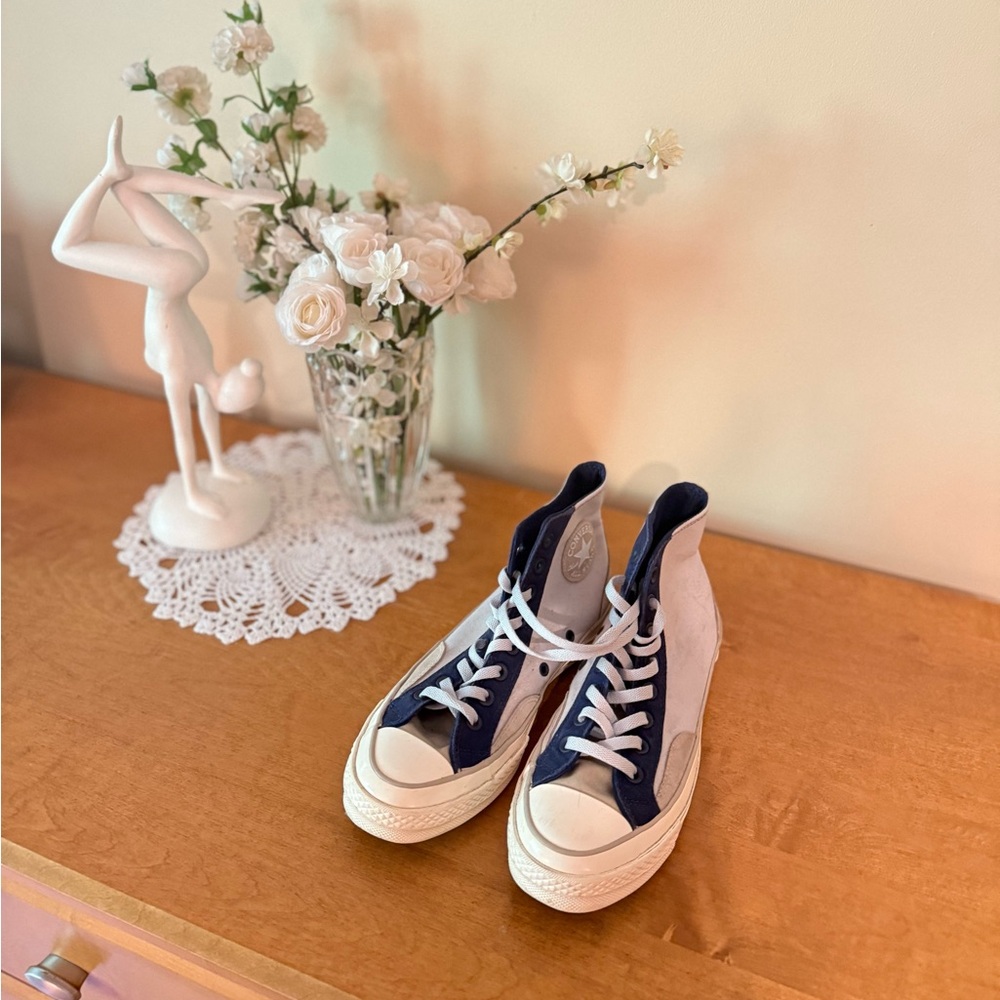 Converse Navy and White High-Top Sneakers